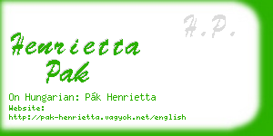 henrietta pak business card